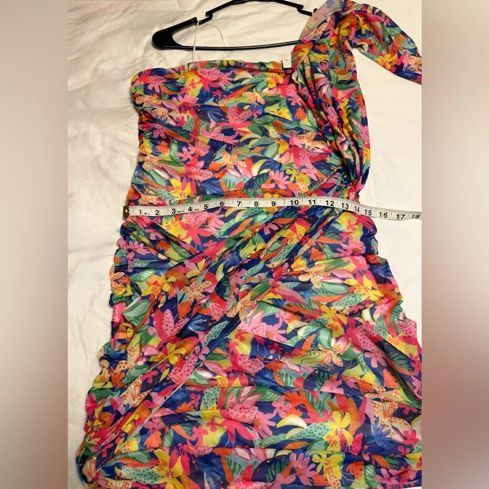 Amanda Uprichard Anja Strapless Ruched Mini Dress Paradiso Large NWT - Picture 8 of 14
